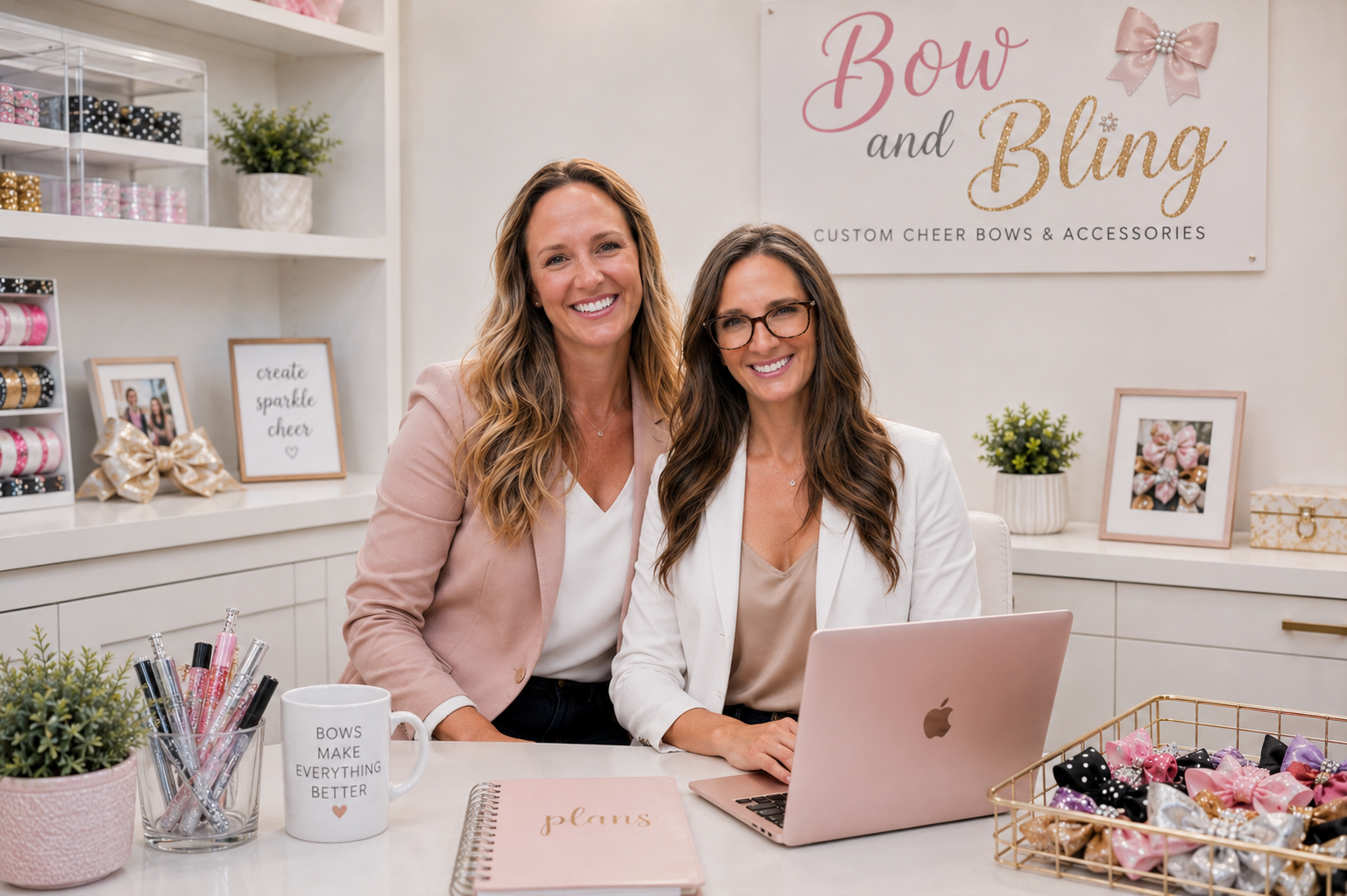 Nicole and Amber in the Bow & Bling studio